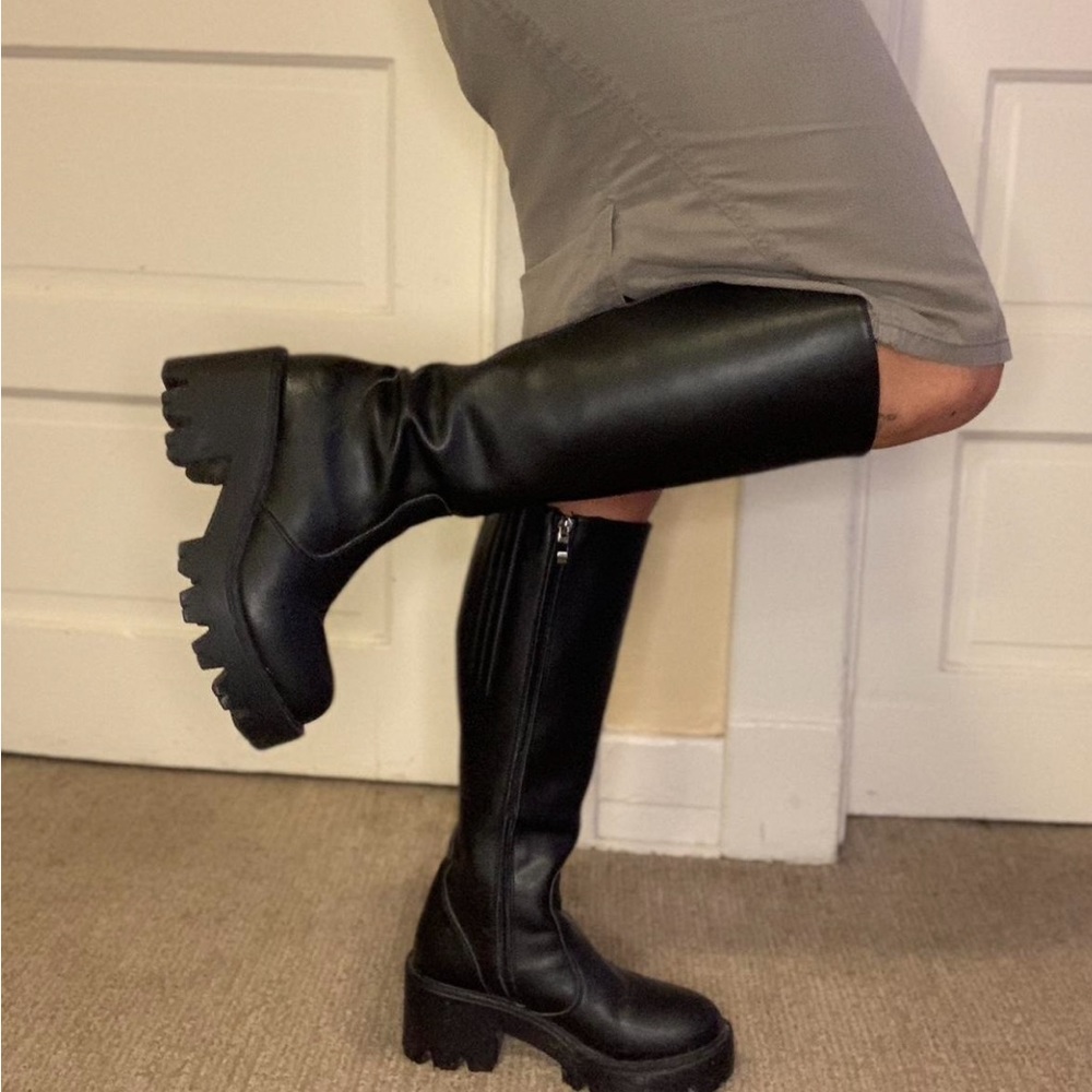 Knee high leather boots
